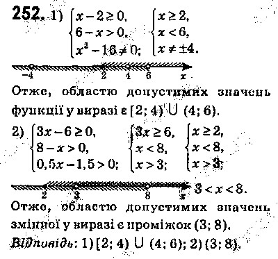 Вправа 252 алгебра 9 клас Істер 2017
