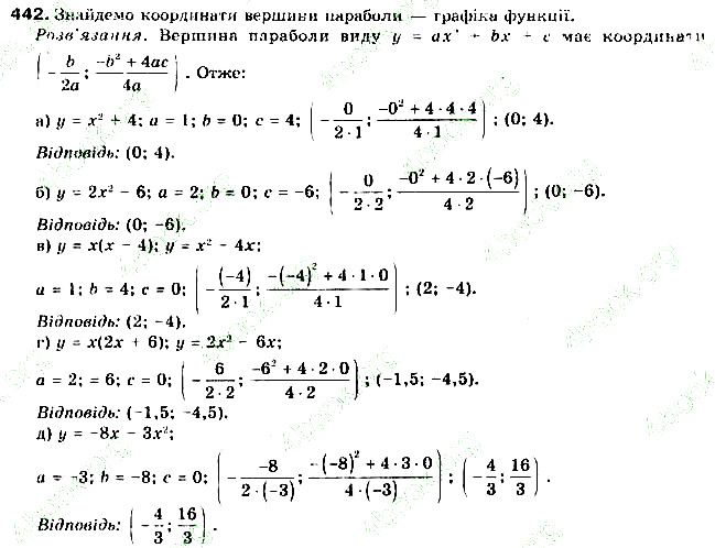 Вправа 442 алгебра 9 клас Бевз 2017