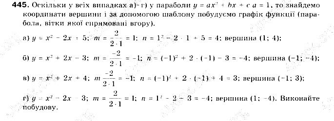 Вправа 445 алгебра 9 клас Бевз 2017