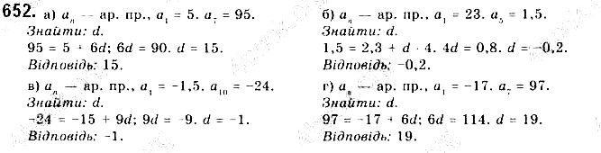 Вправа 652 алгебра 9 клас Бевз 2017
