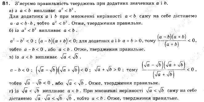 Вправа 81 алгебра 9 клас Бевз 2017