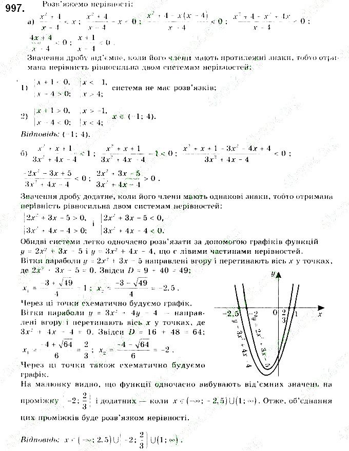 Вправа 997 алгебра 9 клас Бевз 2017