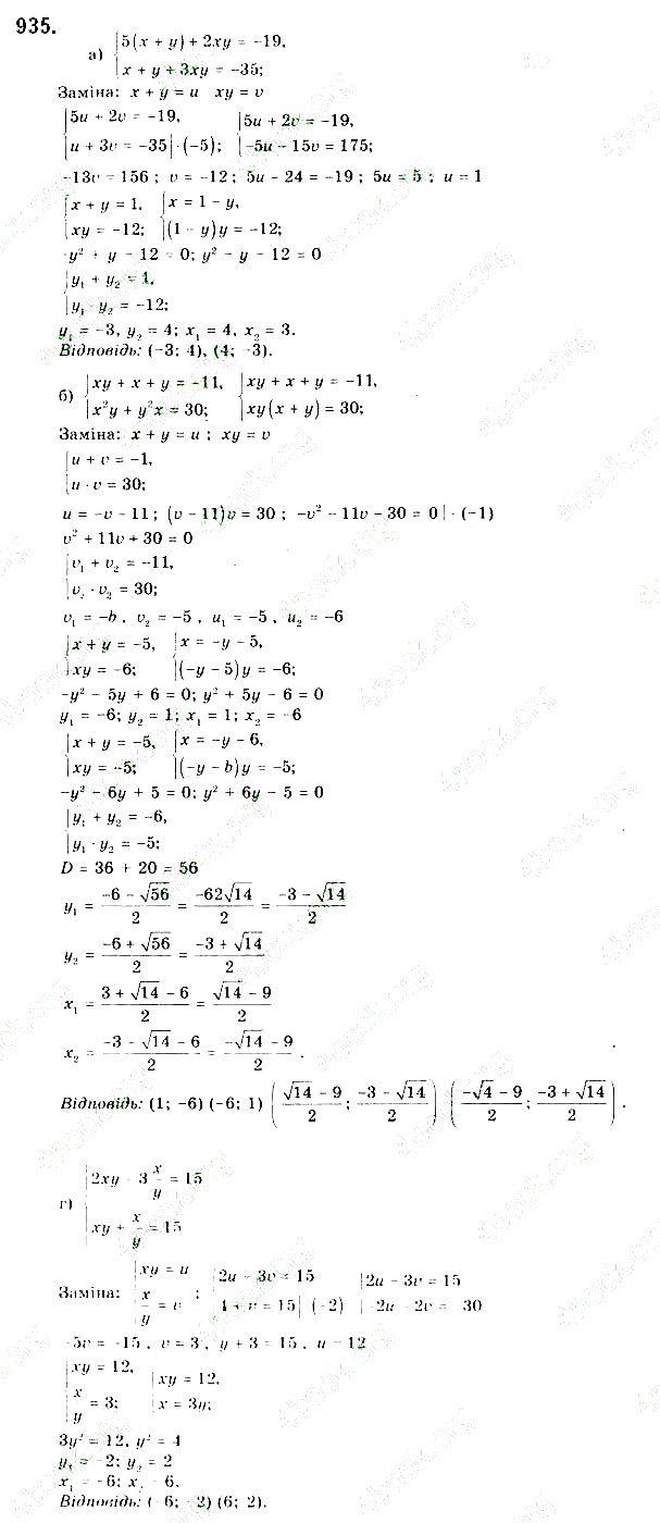 Вправа 935 алгебра 9 клас Бевз 2017 - Екстра ГДЗ