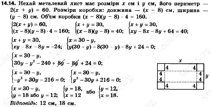Вправа 14.14 алгебра 9 клас Мерзляк Полонський Якір 2017