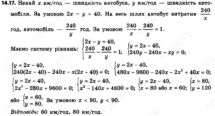 Вправа 14.17 алгебра 9 клас Мерзляк Полонський Якір 2017