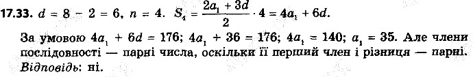 Вправа 17.33 алгебра 9 клас Мерзляк Полонський Якір 2017