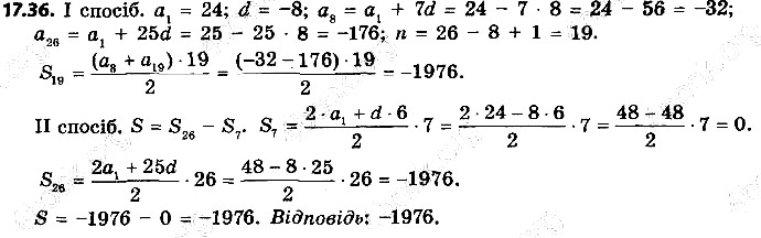 Вправа 17.36 алгебра 9 клас Мерзляк Полонський Якір 2017