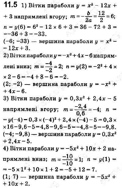 Вправа 11.5 алгебра 9 клас Мерзляк Полонський Якір 2017