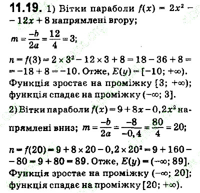 Вправа 11.19 алгебра 9 клас Мерзляк Полонський Якір 2017