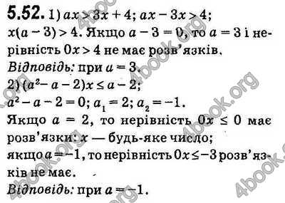 Вправа 5.52 алгебра 9 клас Мерзляк Полонський Якір 2017