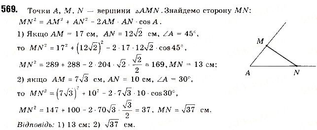 Вправа 569 геометрія 9 клас Будна Тарасенкова 2017
