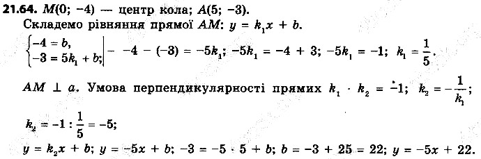 Вправа 21.64 геометрія 9 клас Мерзляк Полонський Якір 2017