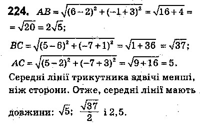 Вправа 224 геометрія 9 клас Істер 2017