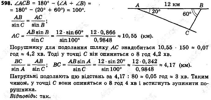 Вправа 598 геометрія 9 клас Істер 2017