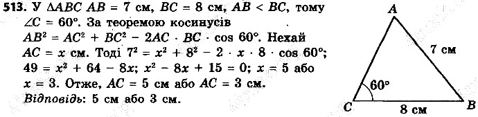 Вправа 513 геометрія 9 клас Істер 2017