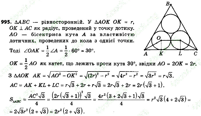 Вправа 995 геометрія 9 клас Істер 2017