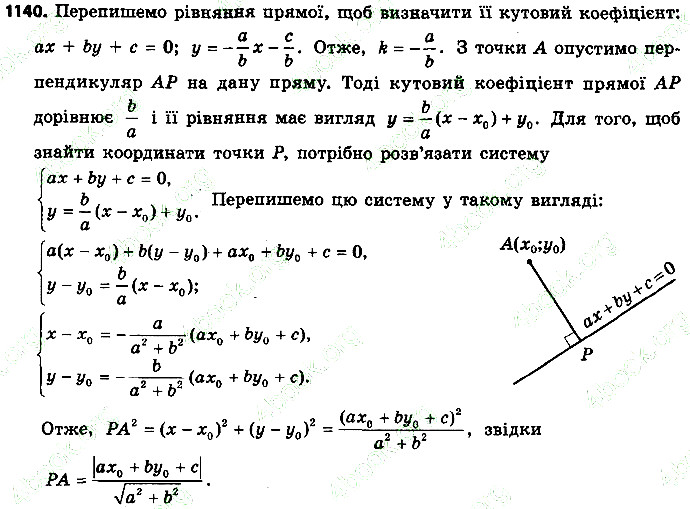 Вправа 1140 геометрія 9 клас Істер 2017