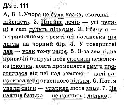 Сторінка 111 Д.з. українська мова 9 клас Авраменко 2017