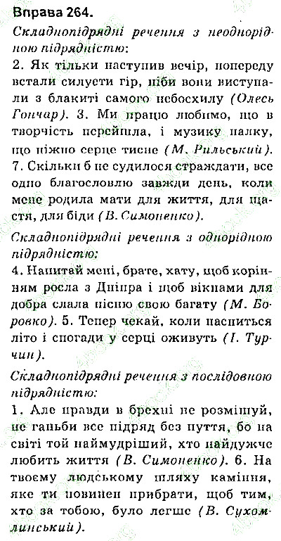 Вправа 264 українська мова 9 клас Заболотний 2017