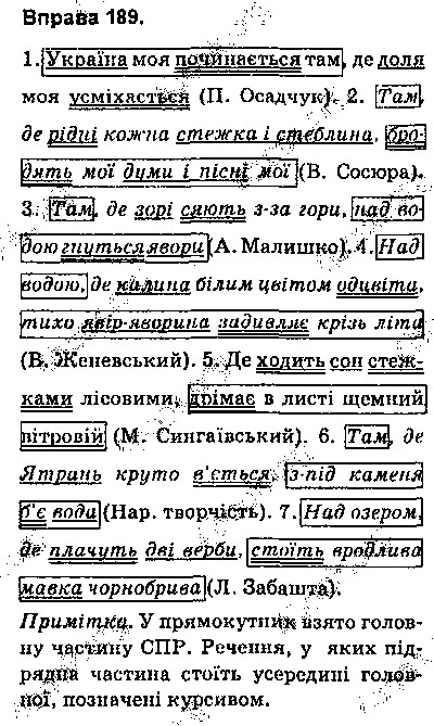 Вправа 189 українська мова 9 клас Глазова 2017