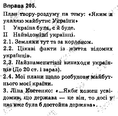 Вправа 205 українська мова 9 клас Глазова 2017