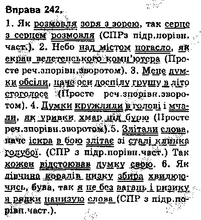 Вправа 242 українська мова 9 клас Глазова 2017