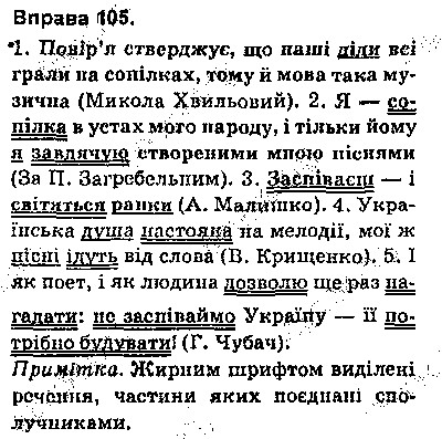 Вправа 105 українська мова 9 клас Глазова 2017