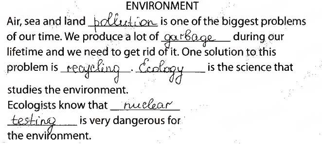 UNIT 3. WHAT’S YOUR KNOWLEDGE? Lesson 2. Nature and the Environment Завдання 7 англійська мова 9 клас робочий зошит Карпюк 2017