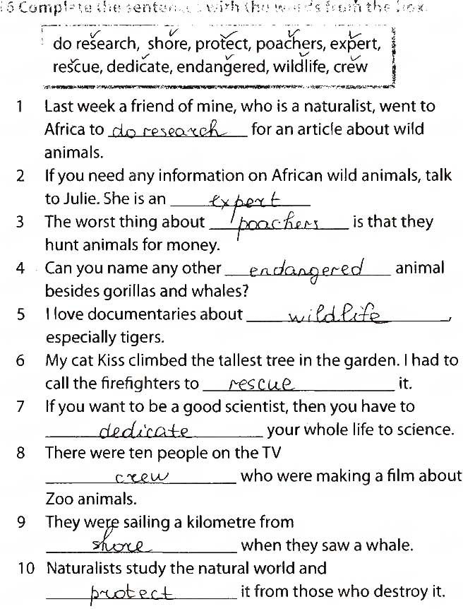 UNIT 3. WHAT’S YOUR KNOWLEDGE? Lesson 2. Nature and the Environment Завдання 15 англійська мова 9 клас робочий зошит Карпюк 2017