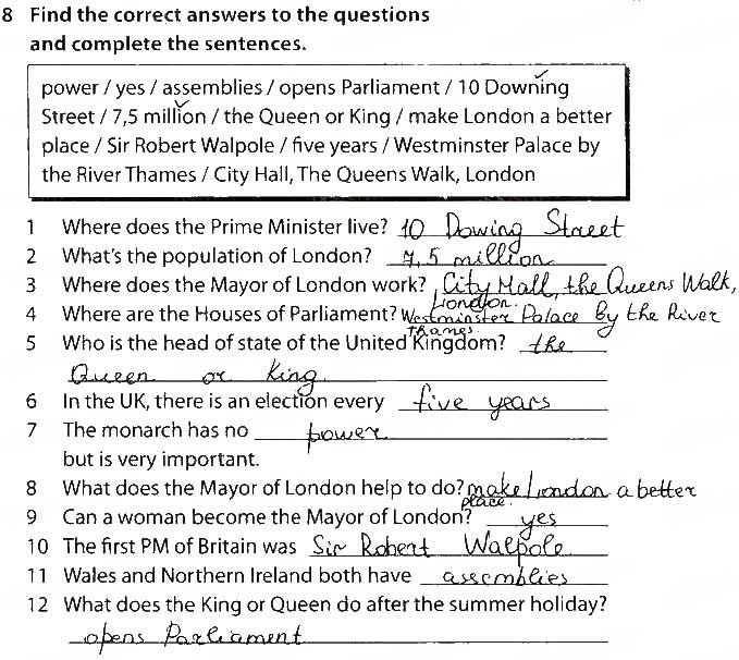 Unit 4. Why Not Take a Closer Look? Lesson 1. The UK Today Завдання 7 англійська мова 9 клас робочий зошит Карпюк 2017
