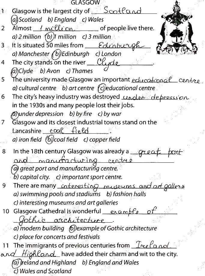 Unit 4. Why Not Take a Closer Look? Lesson 2. Cities of the UK Завдання 9 англійська мова 9 клас робочий зошит Карпюк 2017