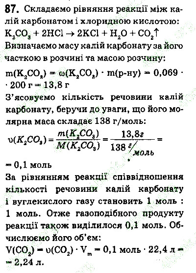 Вправа 87 хімія 9 клас Григорович 2017