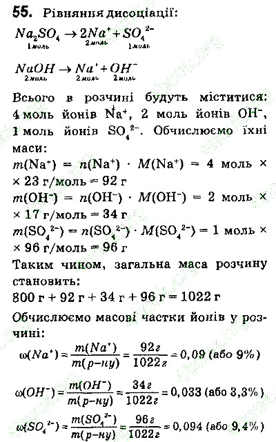 Вправа 55 хімія 9 клас Попель Крикля 2017