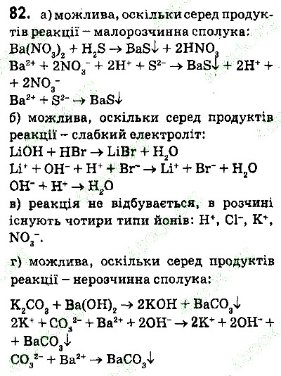 Вправа 82 хімія 9 клас Попель Крикля 2017