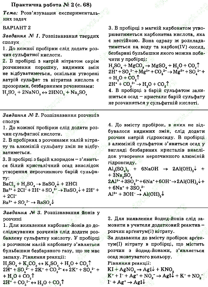 ПРАКТИЧНА РОБОТА №2 Вар.2 хімія 9 клас Попель Крикля 2017