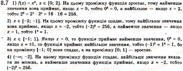 Вправа 8.7 алгебра 10 клас Мерзляк Полонський Номіровський 2018