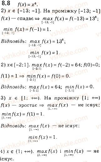 Вправа 8.8 алгебра 10 клас Мерзляк Полонський Номіровський 2018
