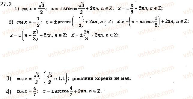 Вправа 27.2 алгебра 10 клас Мерзляк Полонський Номіровський 2018