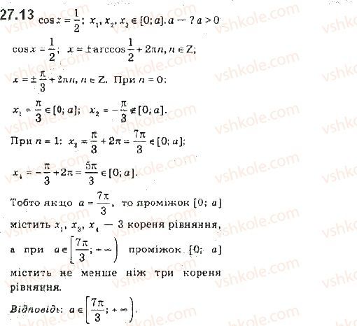 Вправа 27.13 алгебра 10 клас Мерзляк Полонський Номіровський 2018