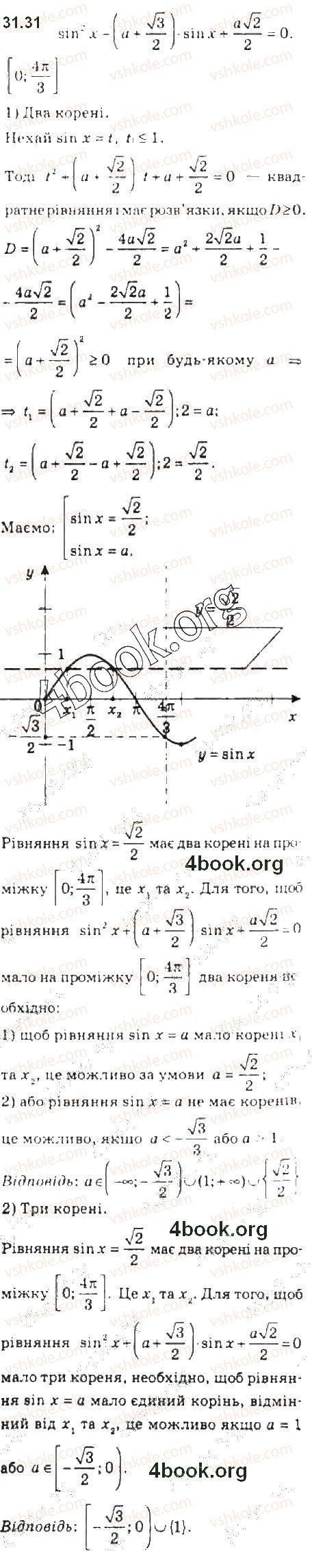 Вправа 31.31 алгебра 10 клас Мерзляк Полонський Номіровський 2018