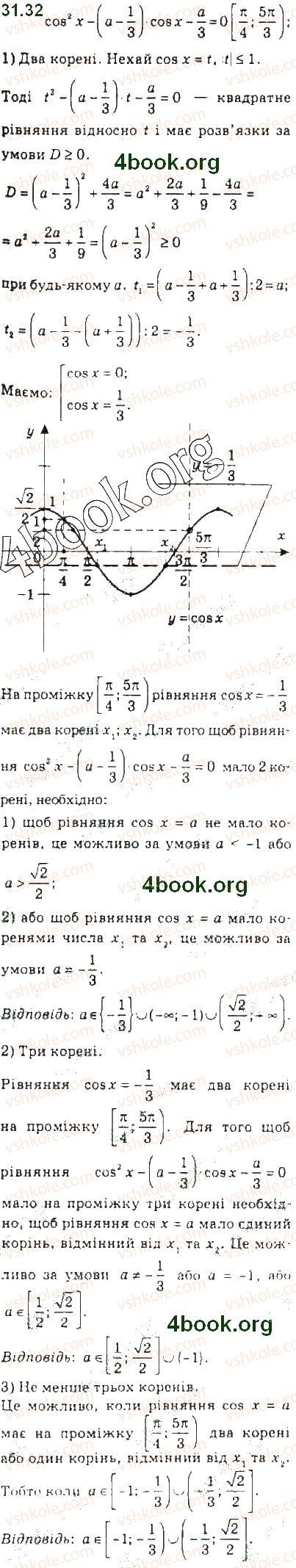 Вправа 31.32 алгебра 10 клас Мерзляк Полонський Номіровський 2018