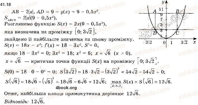 Вправа 41.18 алгебра 10 клас Мерзляк Полонський Номіровський 2018