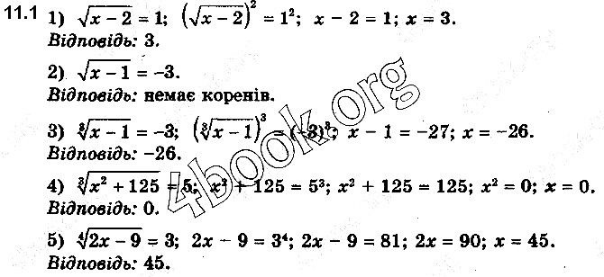 Вправа 11.1 алгебра 10 клас Нелін 2018