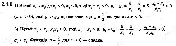 Вправа 2.1.8 алгебра 10 клас Нелін 2018