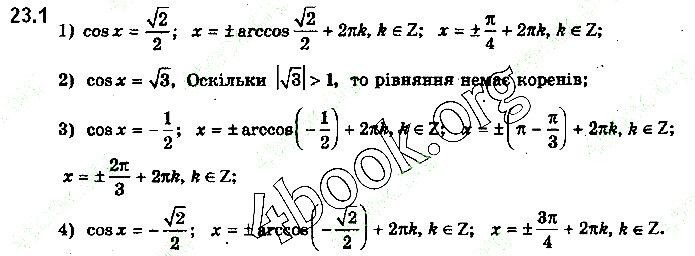 Вправа 23.1 алгебра 10 клас Нелін 2018