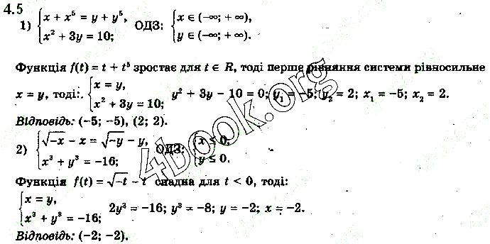Вправа 4.5 (1-2) алгебра 10 клас Нелін 2018