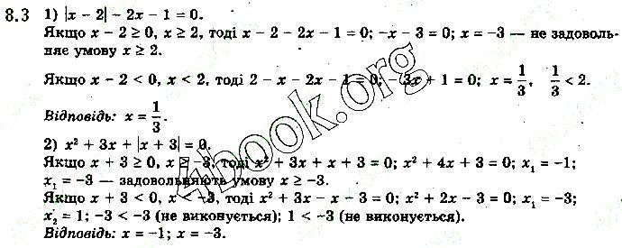 Вправа 8.3 алгебра 10 клас Нелін 2018