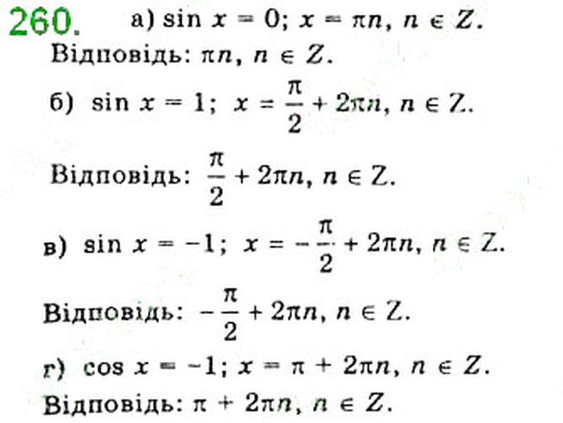 Вправа 260 математика 10 клас Бевз 2018