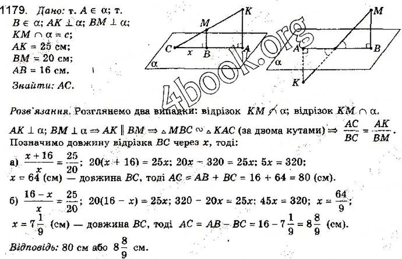 Вправа 1179 математика 10 клас Бевз 2018