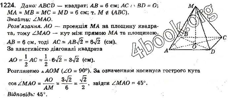 Вправа 1224 математика 10 клас Бевз 2018
